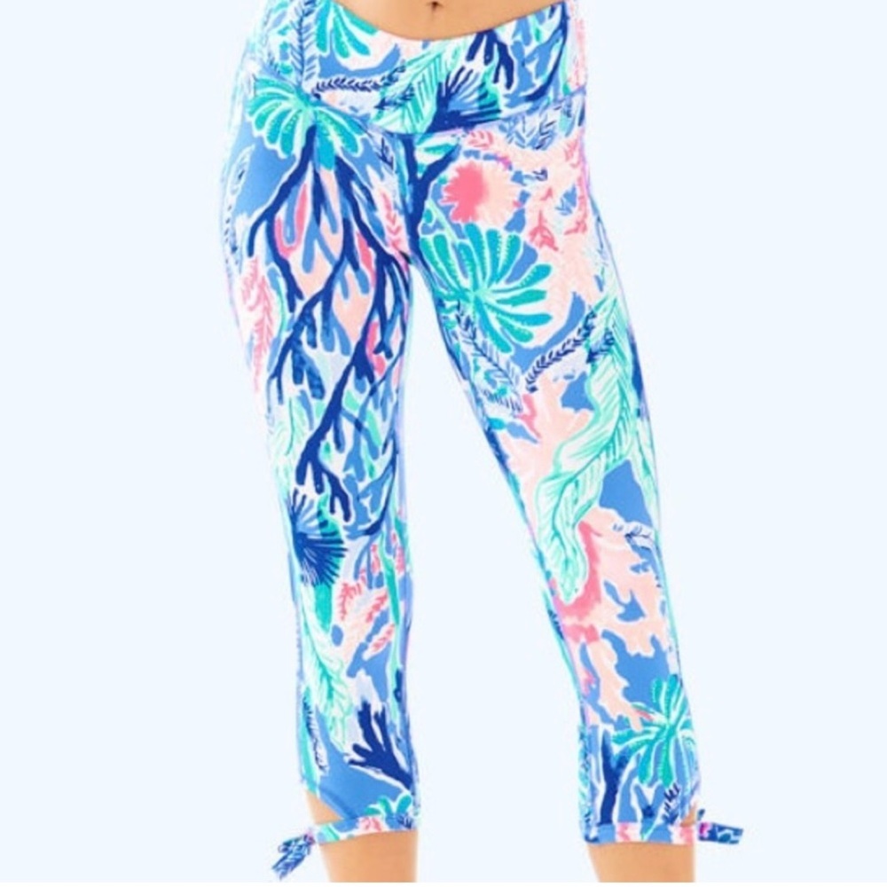 Girls Lilly Pulitzer Luxletic Melody Leggings in Jet Stream Size 8